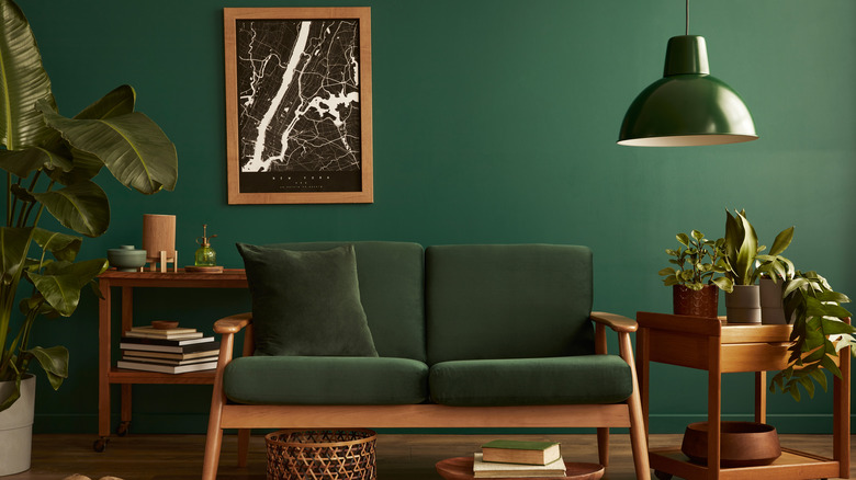 forest green living room 