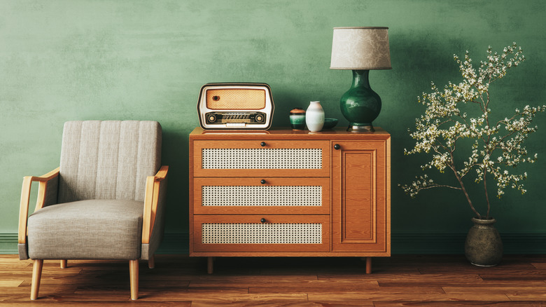 Vintage furniture in room