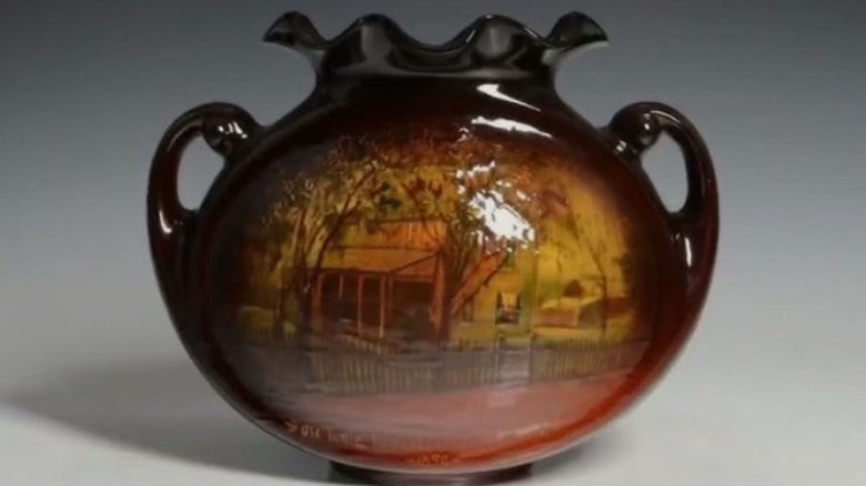 Small Roseville vase with handles