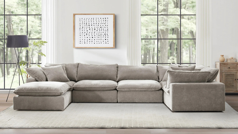 Sereen sectional set up in a living room