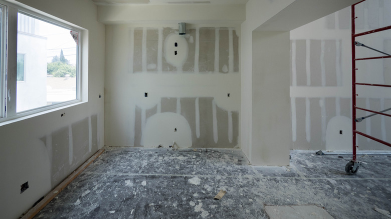 bare drywall in new house