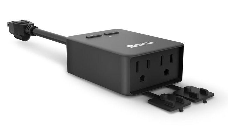 Roku Outdoor Smart Plug with white background