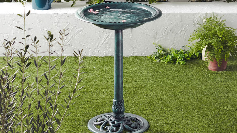 Walmart's Rustic Pedestal Bird Bath