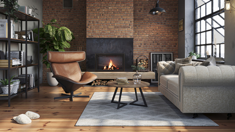 Industrial style apartment living room