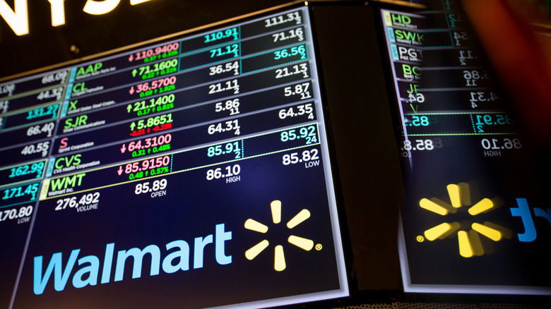 Closeup of Walmart at NYSE