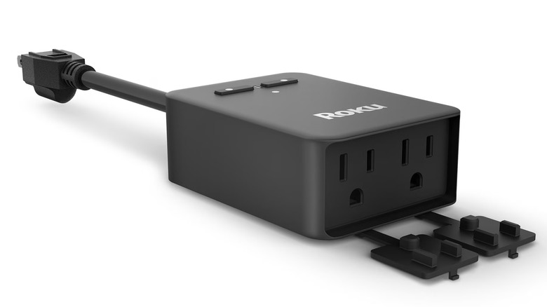Roku Outdoor Smart Plug with white background