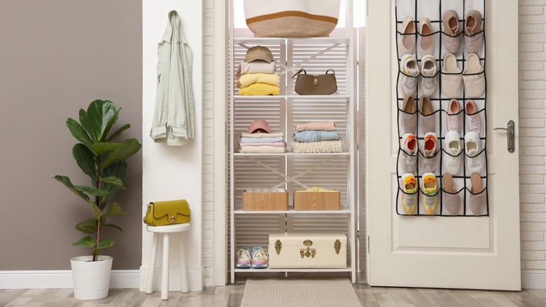 A well-organized hall closet