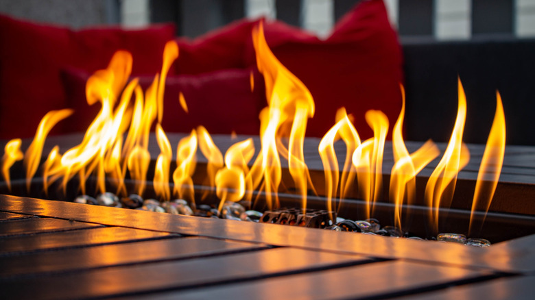 Photo of open flame from fire table