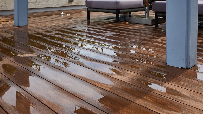 flooded wood floor