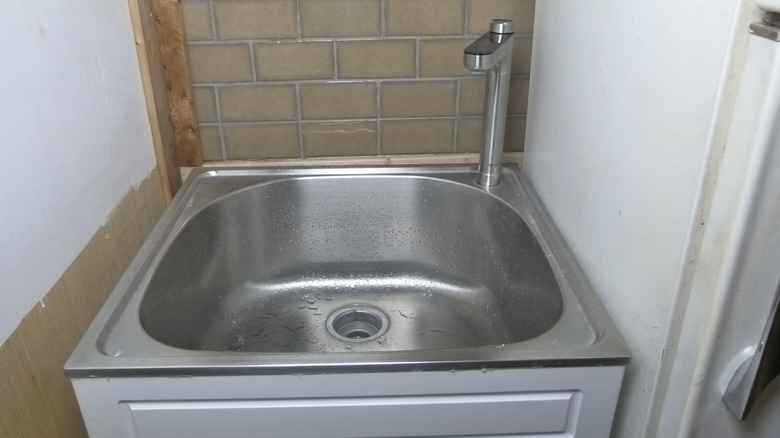 X12 Pro and sink hidden away in a corner during our kitchen remodel