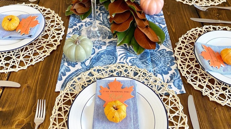 Autumnal toile table cloth