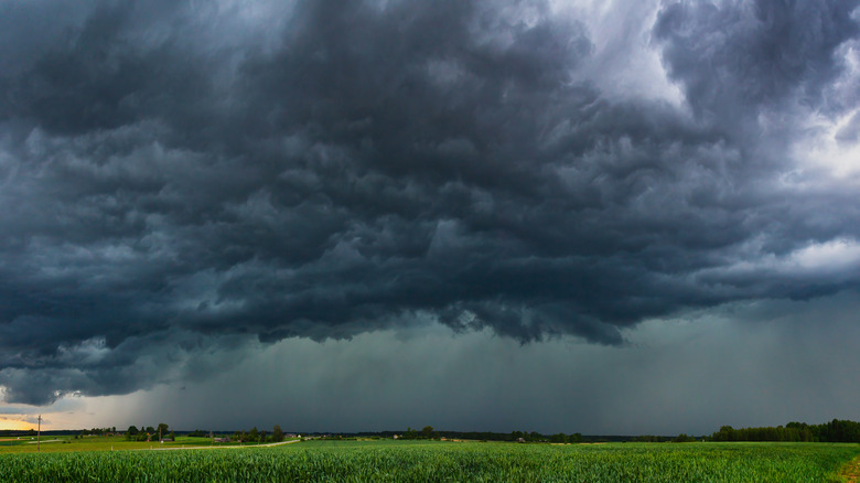 Dark clouds predict a thunderstorm 