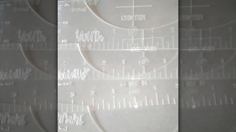 Clear t-shirt rulers in four sizes made from Dollar Tree chopping mat
