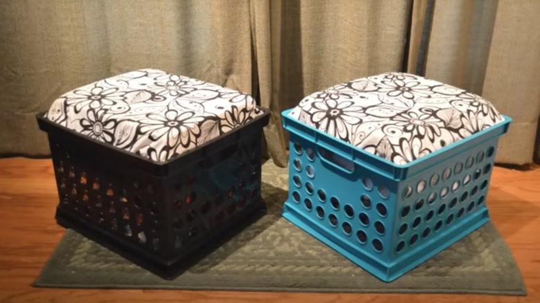 milk crate ottomans