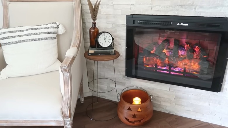 DIY side table in living room