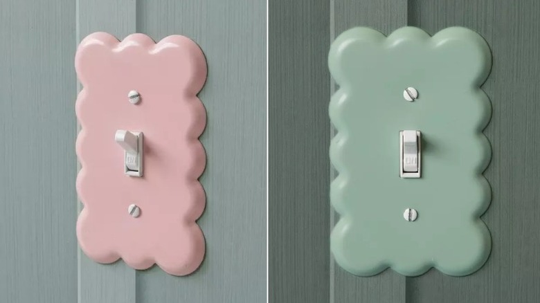 green wiggle scalloped switch cover from Hobby Lobby
