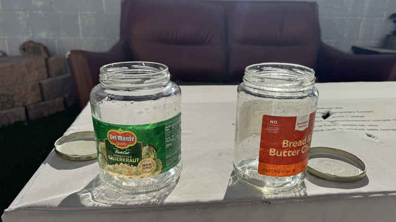 Jars in sunshine after wash