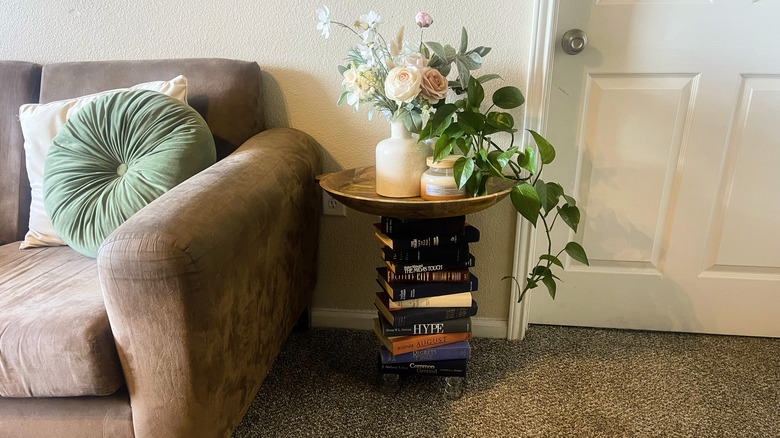 DIY book side table