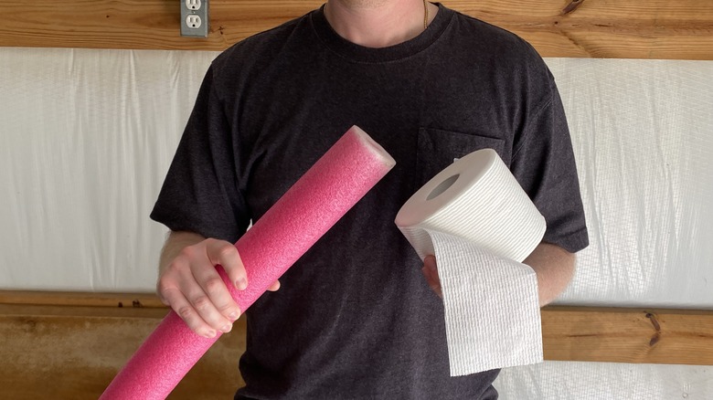 Holding portable potty supplies