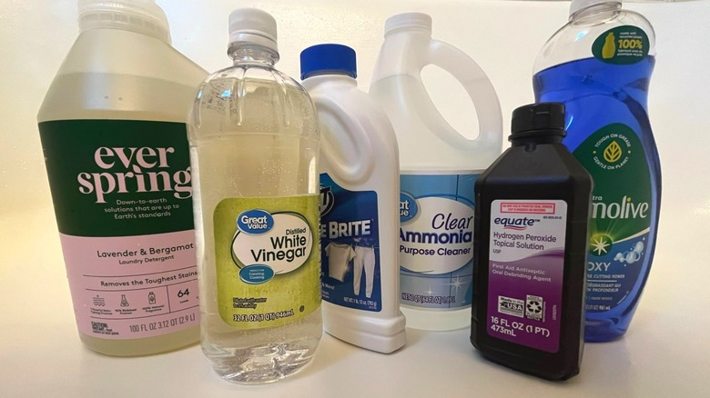 Bottles to clean red stains