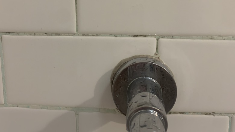 Cleaner turned grout blue