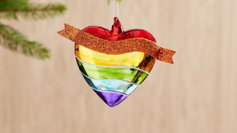 Rainbow glass tree ornament