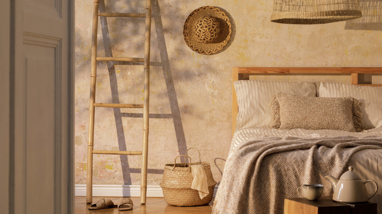 Mediterranean-style bedroom in warm lighting