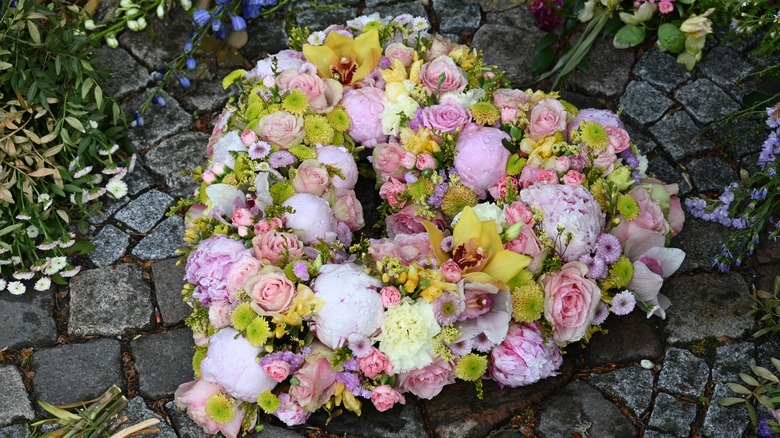 heart-shaped memorial garden