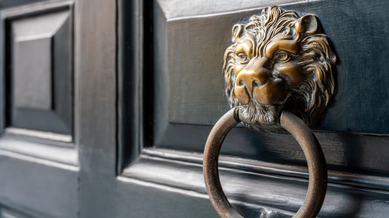 Lion head door knocker