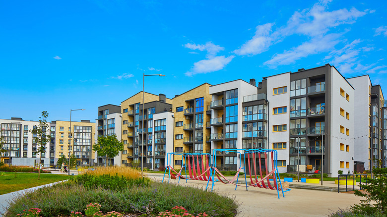 Photo of modern apartment complex