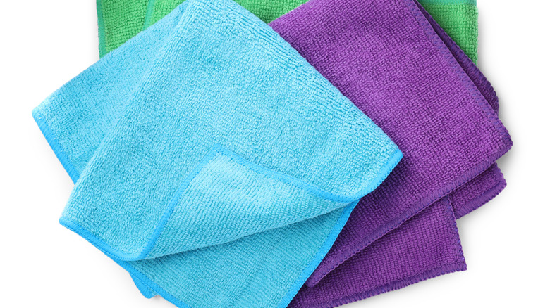 Microfiber towels in several colors