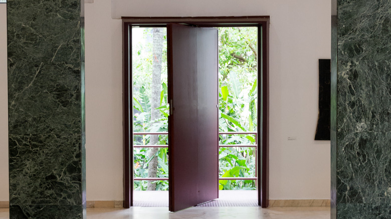 Pivot door in home 