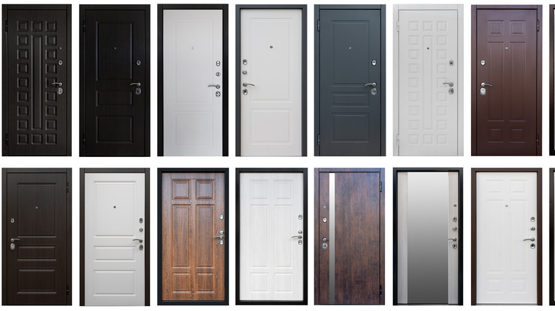 isolated doors on white background