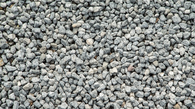 Pieces of gray gravel