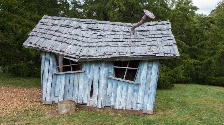 An intentionally decrepit shed