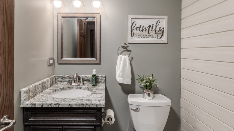 a small half bathroom