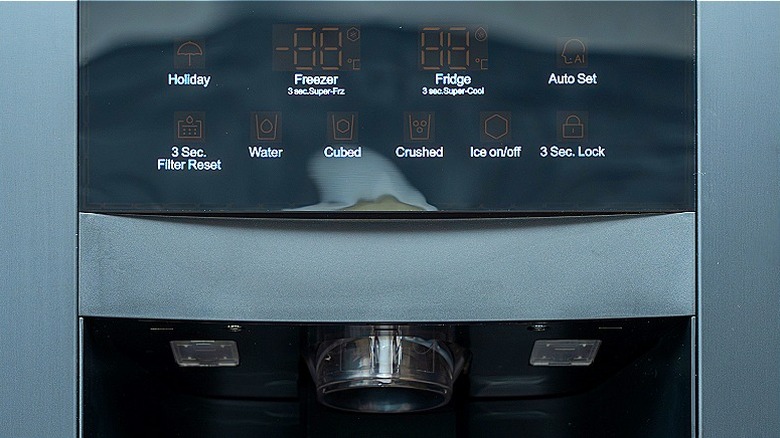 Close-up of refrigerator control panel