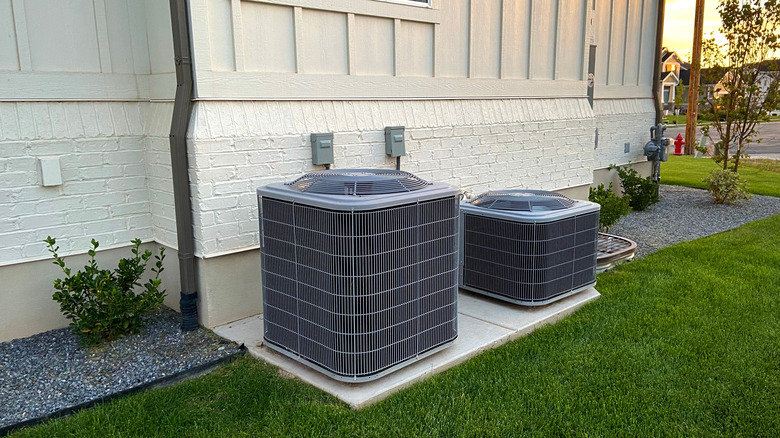 Air conditioners outside a home