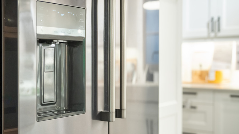 Close up of closed refrigerator