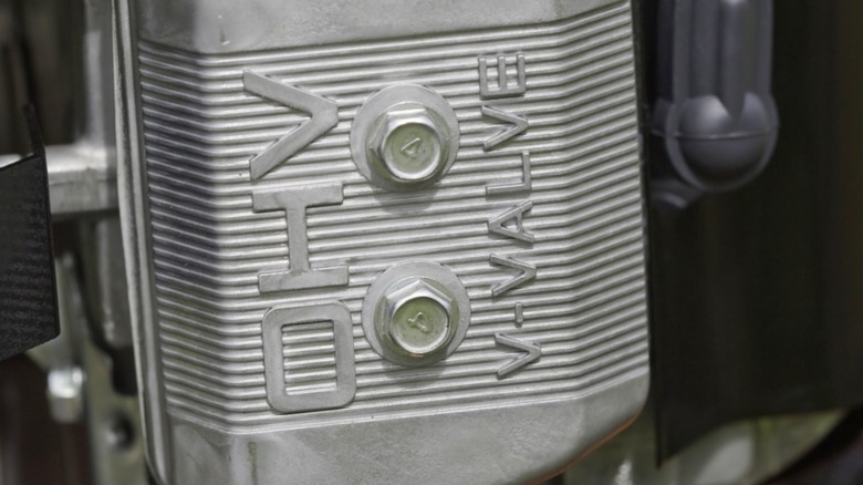 OHV stamped on an engine.