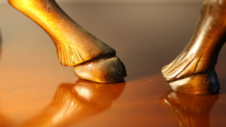 close up of deer hoof furniture legs