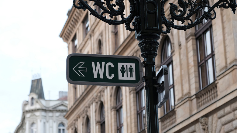 parisian outdoor WC sign