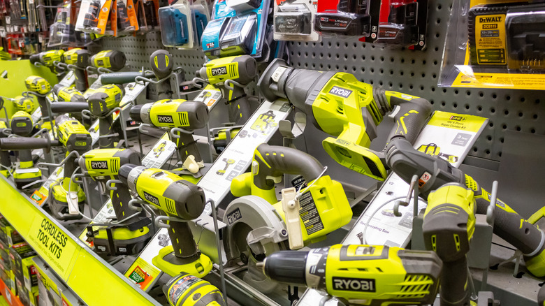 Ryobi display at Home Depot