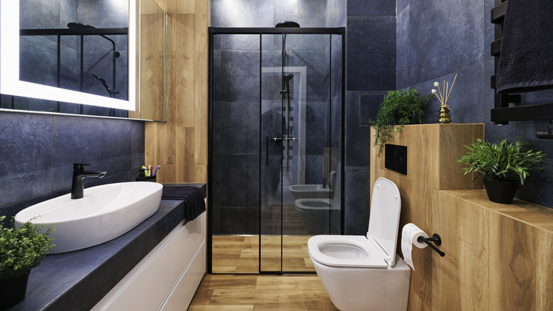 Modern bathroom with curbless shower