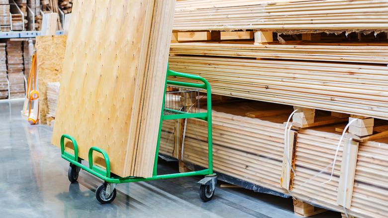 Wood panels at store