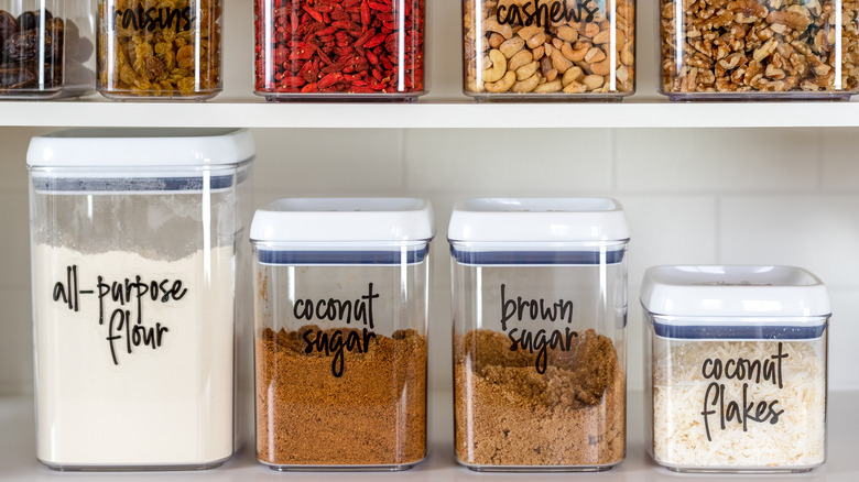 Decanted dried pantry goods