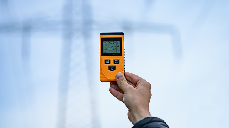EMF meter in hand