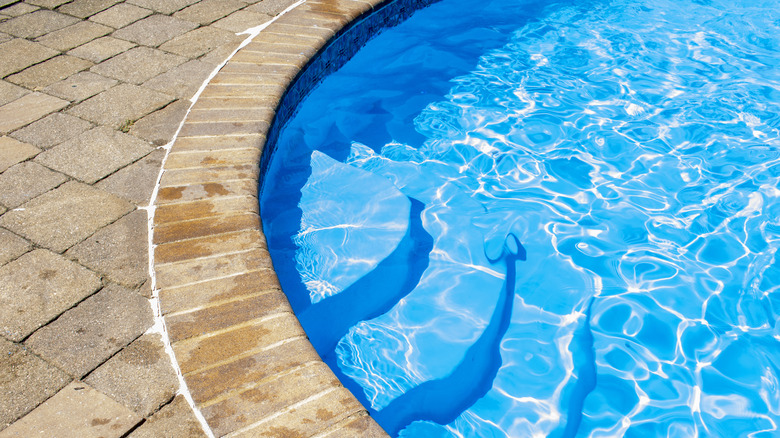 inground pool with brick coping