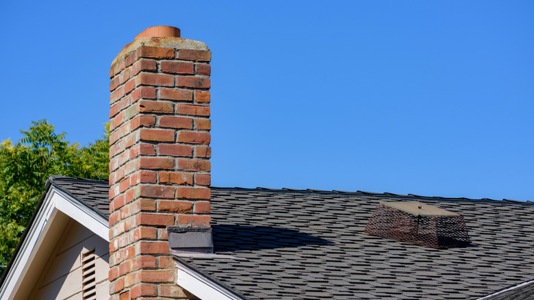 a chimney coming out of a roof