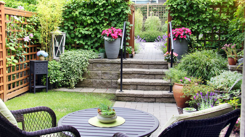 Patio with hardscaping and softscaping